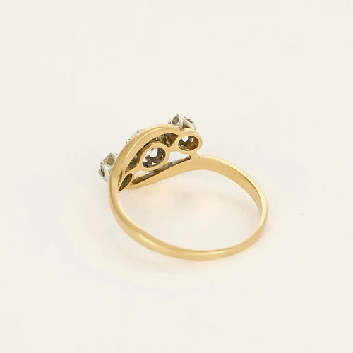 Bague Bague trilogie diamants en or jaune 18k 58 Facettes QUI0760X2