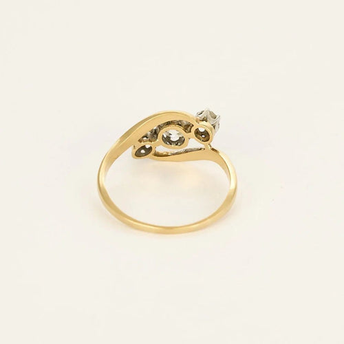Bague Bague trilogie diamants en or jaune 18k 58 Facettes QUI0760X2