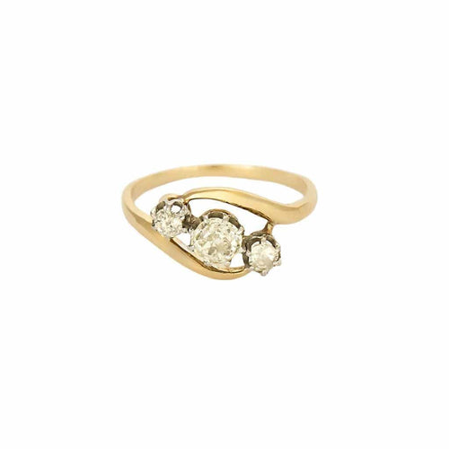 Bague Bague trilogie diamants en or jaune 18k 58 Facettes QUI0760X2