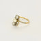 Bague 56 Bague Belle Époque motif naturaliste en or jaune, platine, diamants et perle 58 Facettes LOR3543