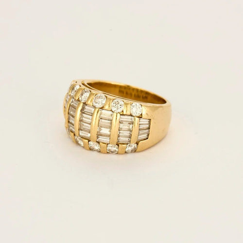 Bague 53 Bague bandeau en or jaune 18K et diamants 58 Facettes CRE0041X4