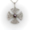 Pendentif Pendentif croix de Malte édouardienne en platine, diamants et perle noire 58 Facettes A2001Z