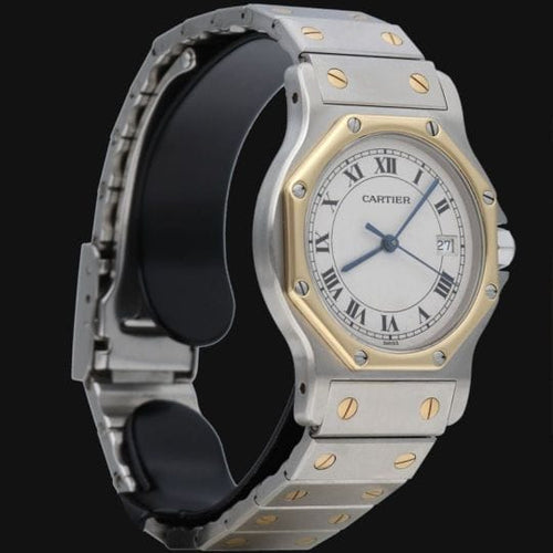 Montre Cartier Santos - Montre ronde octogonale en or jaune et acier 58 Facettes MT45167