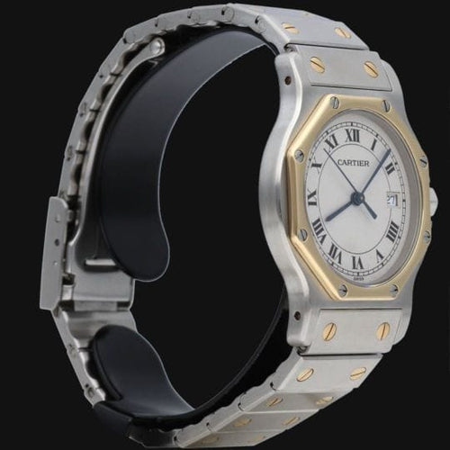 Montre Cartier Santos - Montre ronde octogonale en or jaune et acier 58 Facettes MT45167