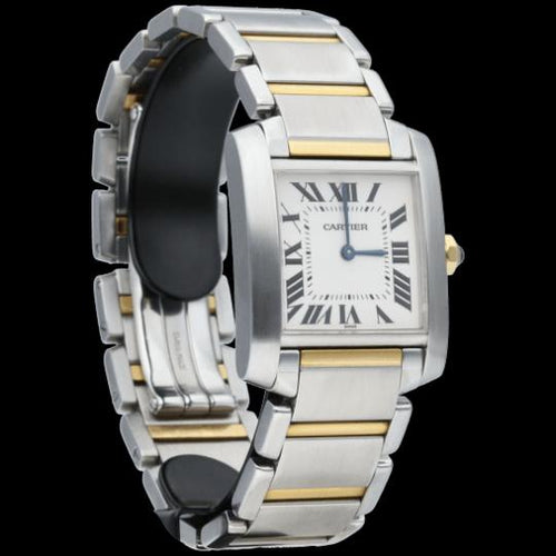 Montre Cartier Tank Française - Montre moyen modèle en acier 58 Facettes MT45222