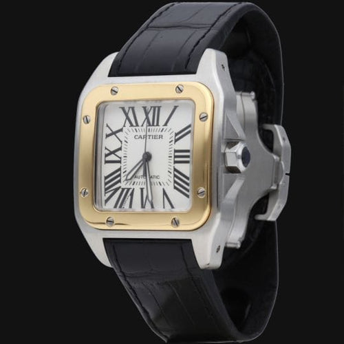 Montre Cartier Santos 100XL - Montre automatique homme en acier et or jaune 58 Facettes MT45162