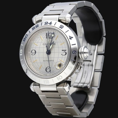 Montre Cartier Pasha GMT - Montre automatique en acier 35 mm 58 Facettes MT45235