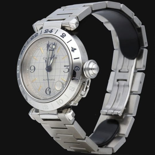Montre Cartier Pasha GMT - Montre automatique en acier 35 mm 58 Facettes MT45235