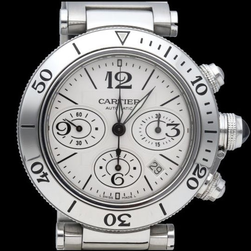 Montre Cartier Pasha Seatimer - Montre chronographe automatique en acier 58 Facettes MT45250