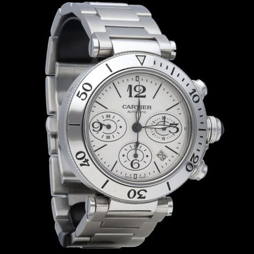 Montre Cartier Pasha Seatimer - Montre chronographe automatique en acier 58 Facettes MT45250