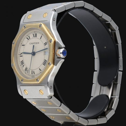 Montre Cartier Santos Octagon - Montre femme 30 mm en or jaune et acier 58 Facettes MT45169