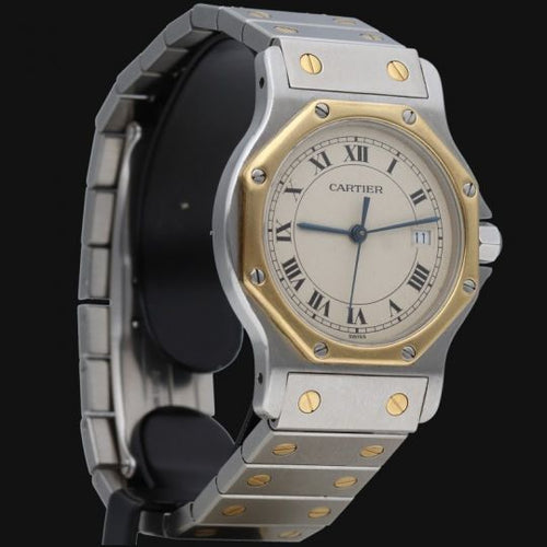 Montre Cartier Santos Octagon - Montre femme 30 mm en or jaune et acier 58 Facettes MT45169