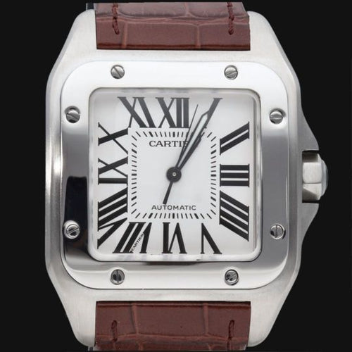 Montre Cartier Santos 100 XL - Montre automatique en acier 58 Facettes MT45163