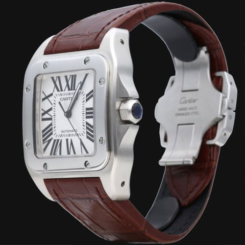 Montre Cartier Santos 100 XL - Montre automatique en acier 58 Facettes MT45163