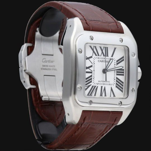 Montre Cartier Santos 100 XL - Montre automatique en acier 58 Facettes MT45163
