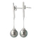 Boucles d'oreilles Boucles d'oreilles en or blanc 18K avec perles et diamants 58 Facettes 3922