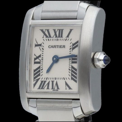 Montre Cartier Tank Française - Montre en acier quartz 58 Facettes MT45321