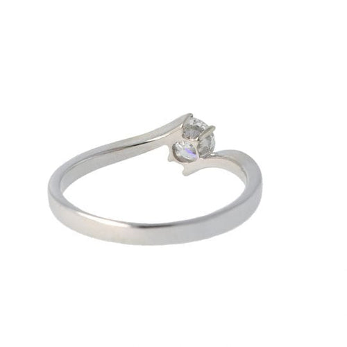 Bague 52 Bague en or blanc 18K avec diamant naturel 0,4 ct 58 Facettes 4041