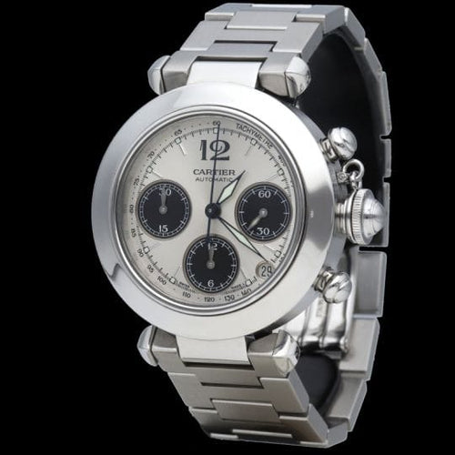 Montre Cartier Pasha - Montre chronographe automatique en acier 36 mm 58 Facettes MT45244
