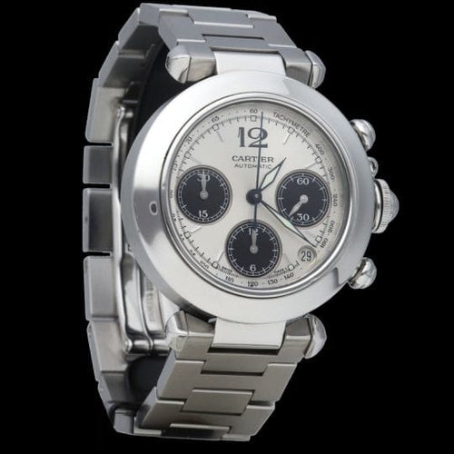 Montre Cartier Pasha - Montre chronographe automatique en acier 36 mm 58 Facettes MT45244