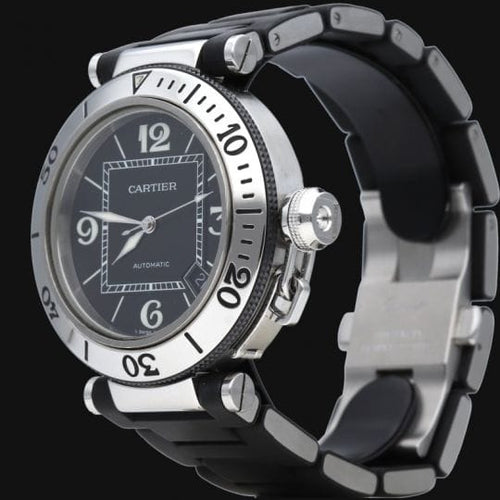 Montre Cartier Pasha Seatimer - Montre automatique homme 40 mm en acier 58 Facettes MT44973
