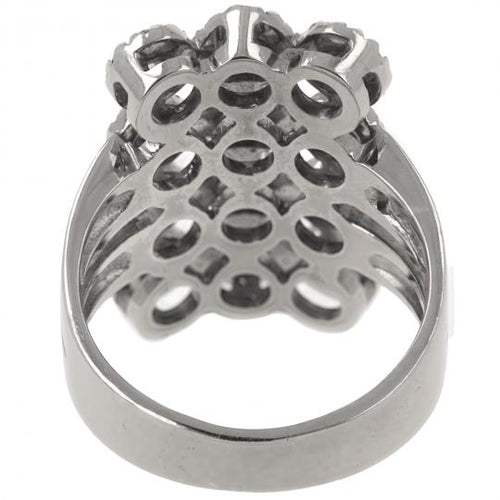 Bague 58 Bague en or blanc 18K sertie de diamants naturels 58 Facettes 4151