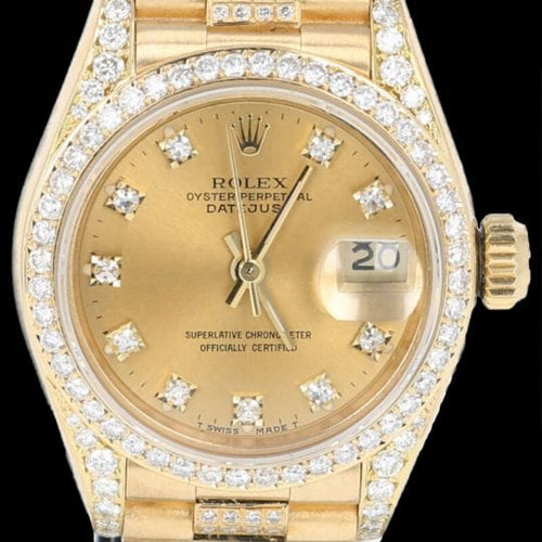 Montre Rolex Datejust - Montre Lady 26 mm en or jaune et diamants 58 Facettes MT44960