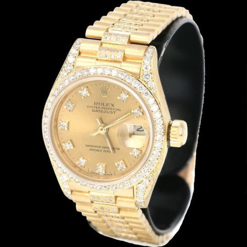 Montre Rolex Datejust - Montre Lady 26 mm en or jaune et diamants 58 Facettes MT44960