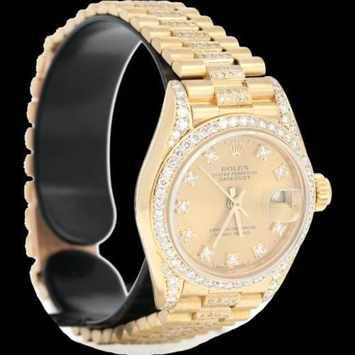 Montre Rolex Datejust - Montre Lady 26 mm en or jaune et diamants 58 Facettes MT44960