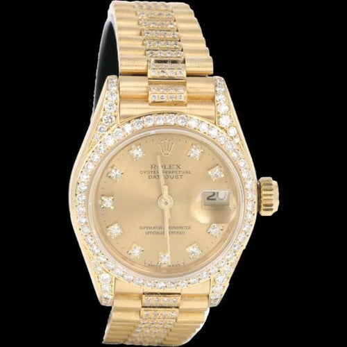 Montre Rolex Datejust - Montre Lady 26 mm en or jaune et diamants 58 Facettes MT44960
