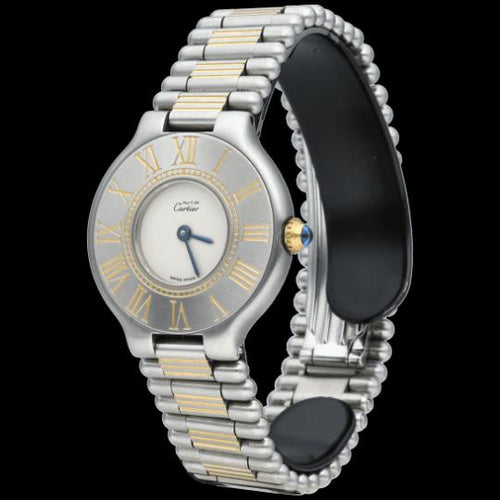 Montre Cartier Must 21 - Montre femme quartz en or jaune et acier 58 Facettes MT42270