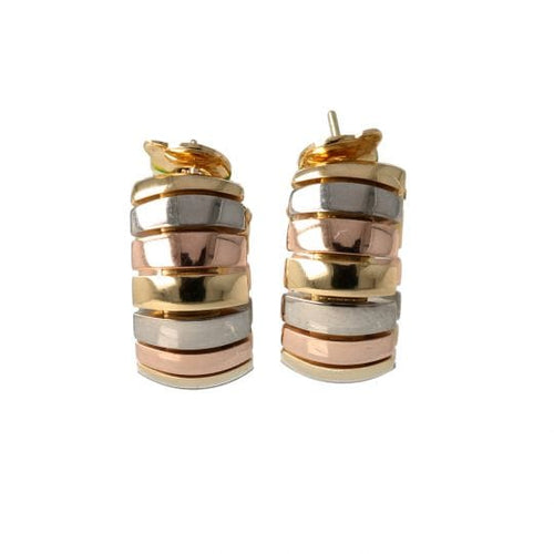 Boucles d'oreilles Cartier Tubogas - Boucles d’oreilles en 3 ors 18K 58 Facettes 4176
