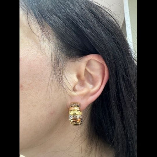 Boucles d'oreilles Cartier Tubogas - Boucles d’oreilles en 3 ors 18K 58 Facettes 4176