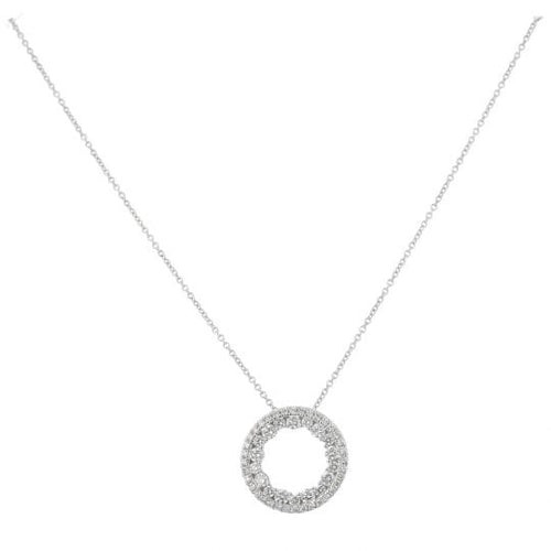 Collier Pendentif - Collier en or blanc et diamants 58 Facettes 4221