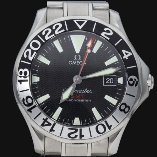 Montre Omega Seamaster Diver 300M GMT - Montre homme automatique en acier 58 Facettes MT45138