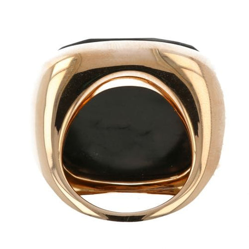 Bague 54 Pomellato Victoria - Bague en or rose 18k et jais noir 58 Facettes 4396