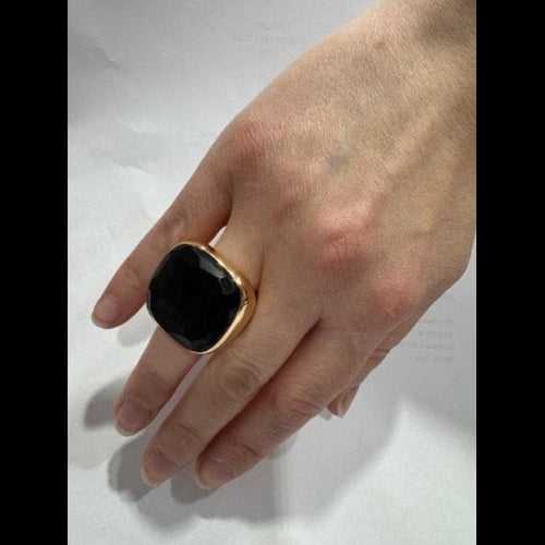 Bague 54 Pomellato Victoria - Bague en or rose 18k et jais noir 58 Facettes 4396