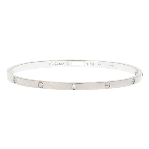 Bracelet Cartier Love - Bracelet en or blanc 18k et diamants 58 Facettes 4436