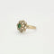 Bague 55 Bague motif floral en platine et or gris avec diamants et émeraude 58 Facettes 240356