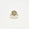 Bague 55 Bague motif floral en platine et or gris avec diamants et émeraude 58 Facettes 240356