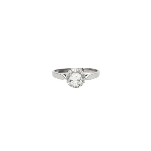 Bague 53 Bague solitaire or gris avec diamant 58 Facettes 23/252