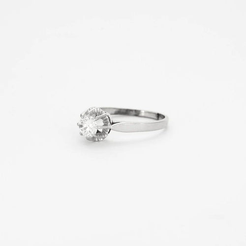 Bague 53 Bague solitaire or gris avec diamant 58 Facettes 23/252