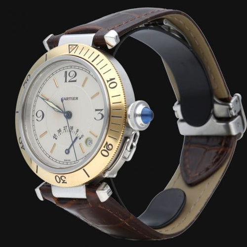 Montre Cartier Pasha - Montre réserve de marche en or jaune et acier 58 Facettes MT44438