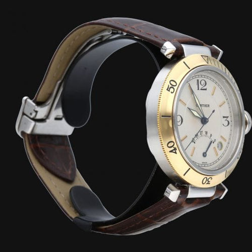 Montre Cartier Pasha - Montre réserve de marche en or jaune et acier 58 Facettes MT44438