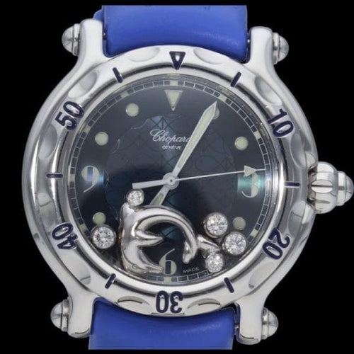 Montre Chopard Happy Sport - Montre femme Dolphin Diamond en acier 58 Facettes MT39686