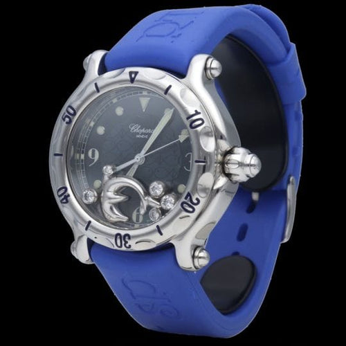 Montre Chopard Happy Sport - Montre femme Dolphin Diamond en acier 58 Facettes MT39686