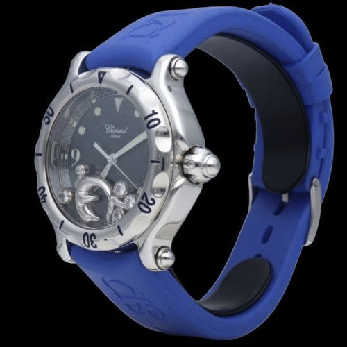 Montre Chopard Happy Sport - Montre femme Dolphin Diamond en acier 58 Facettes MT39686