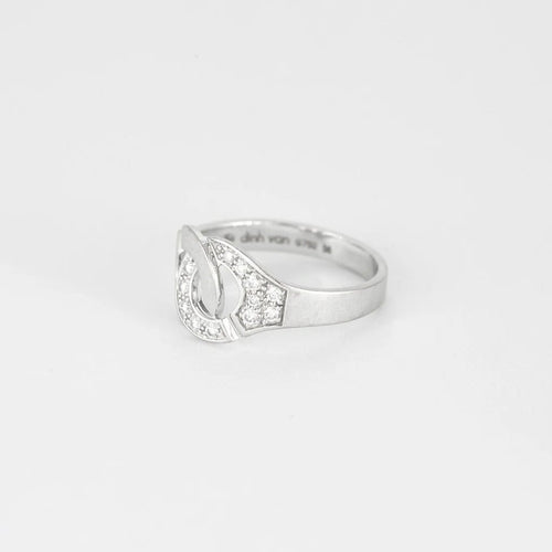 Bague 56 DINH VAN - Menottes - Bague or blanc et diamants 58 Facettes 250011