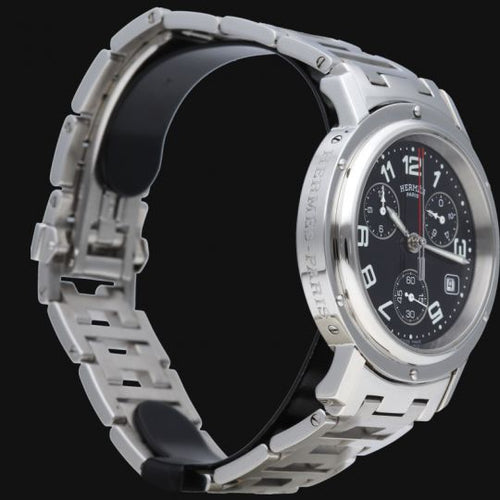 Montre Hermès Clipper - Montre chronographe automatique homme en acier 58 Facettes MT44631