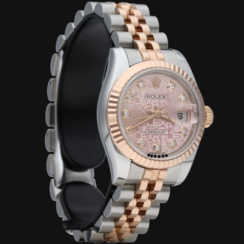 Montre Rolex Lady-Datejust 26 - Montre Oyster Perpetual en or rose et acier 58 Facettes MT42670